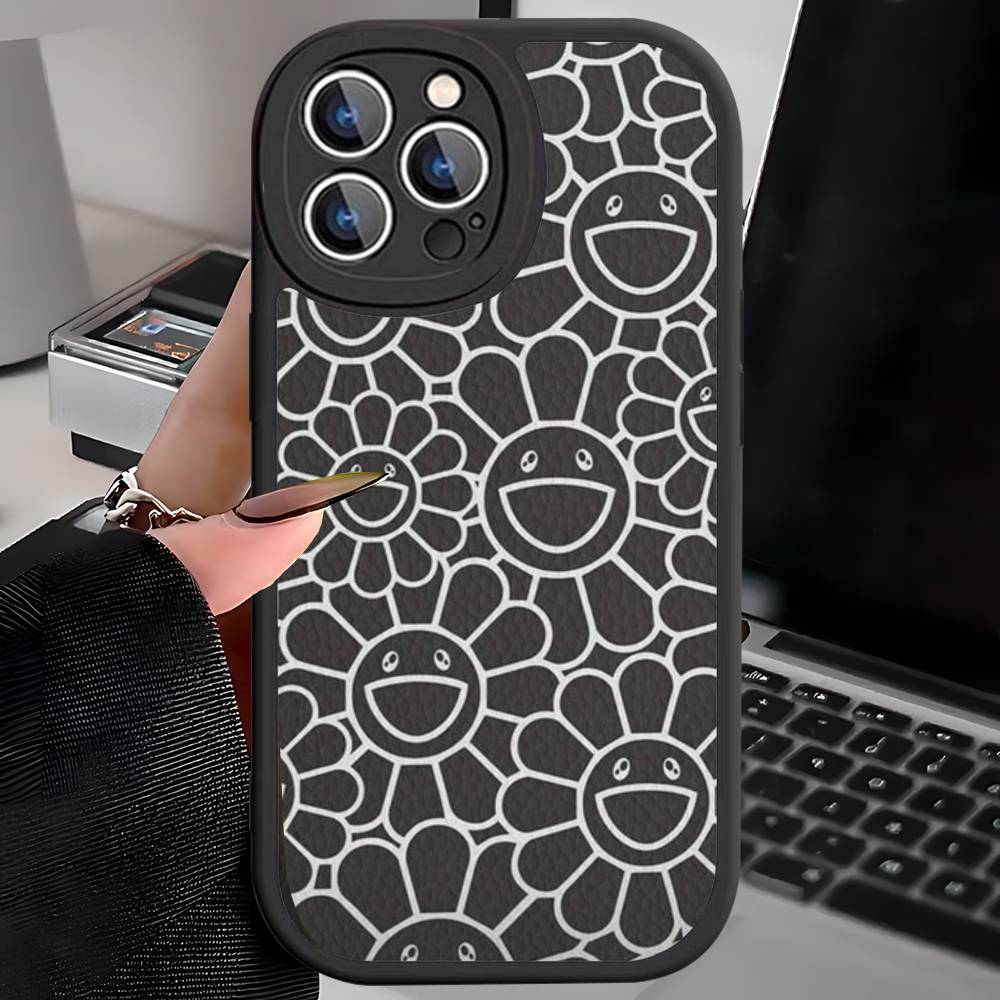 Японские Художники M-murakami T-takash Искусство Красочный Для iPhone 16 15 14 13 12 11 Pro Max Plus Ударопрочный Кожаный Мягкий Чехол для Телефона