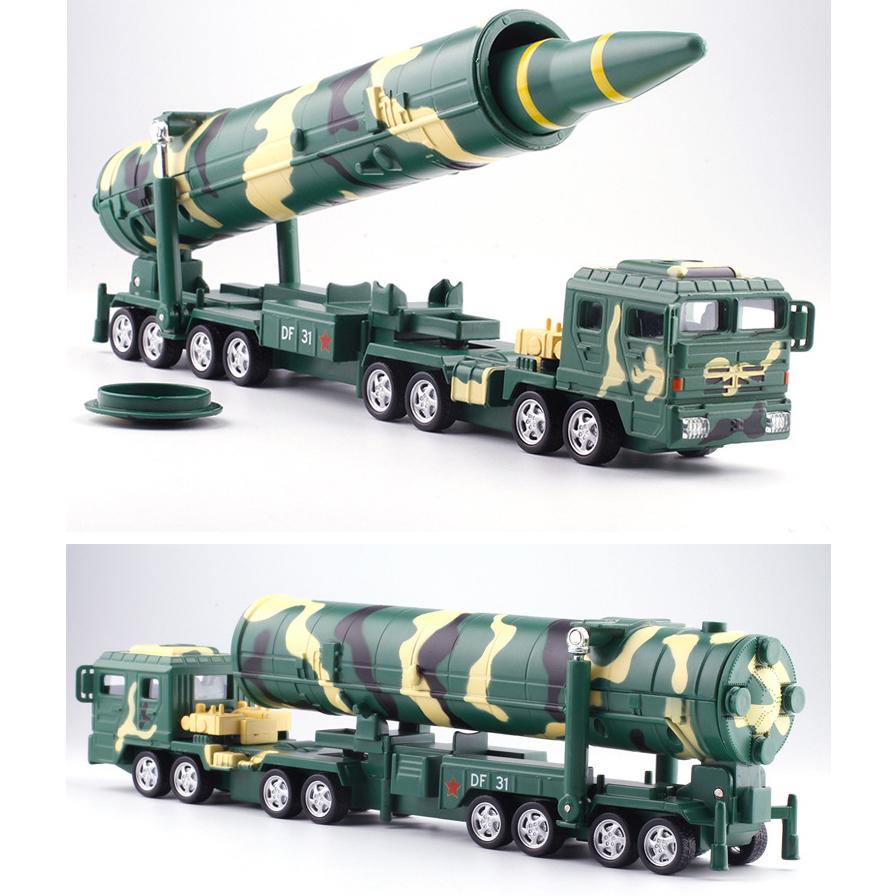 Масштаб 1/64, китайская ракета-пусковая машина для межконтинентальной ракеты DF-31A, литая под давлением модель игрушки, автомобиль со звуком и светом для детей, коллекция для малышей