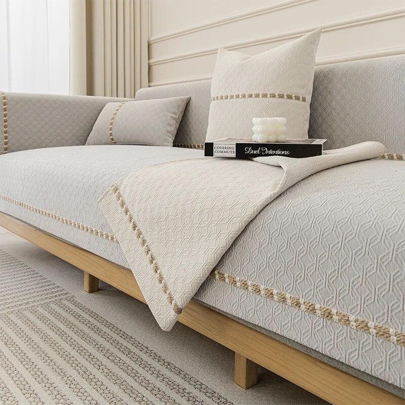 Полотенце для дивана с текстурой синели, универсальные противоскользящие подушки для сидений Four Seasons, новинка 2023 года, однотонные современные высококачественные мягкие чехлы для диванов