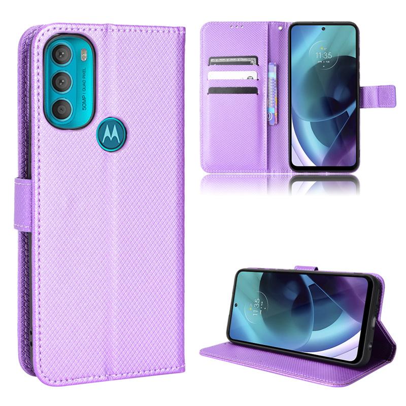Магнитный кожаный раскладной чехол для телефона с ромбовидным зерном для Moto G22 G52 G200 G51 G41 G31 G71 G50 G60S G100 G30 G20 G10, чехол с держателем для карт, кошелек, чехол