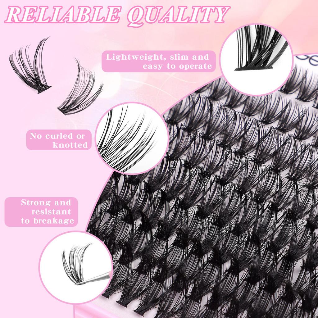 640 Tufts Diy Single Tufts Of False Eyelashes Natural Thick D-Song Segmented Grafting Eyelashes