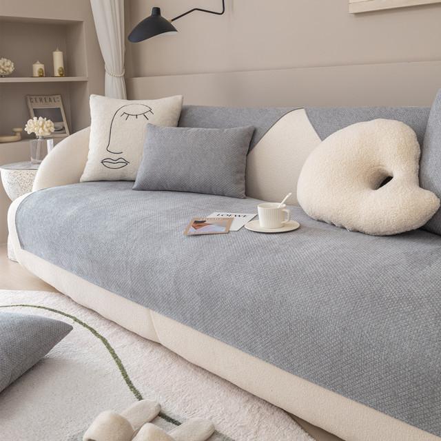 Тканевый чехол для дивана, подушка, четыре сезона, обычный, однотонный, нескользящий, простой кожаный чехол для дивана для гостиной, спинка, подлокотник, ткань