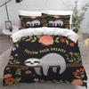 Colorful lovely Sloth Duvet Cover Modern Colorful Comforter Cover with Zipper King Size Bedding Sets Luxury Bedroom Decor 2Pcs