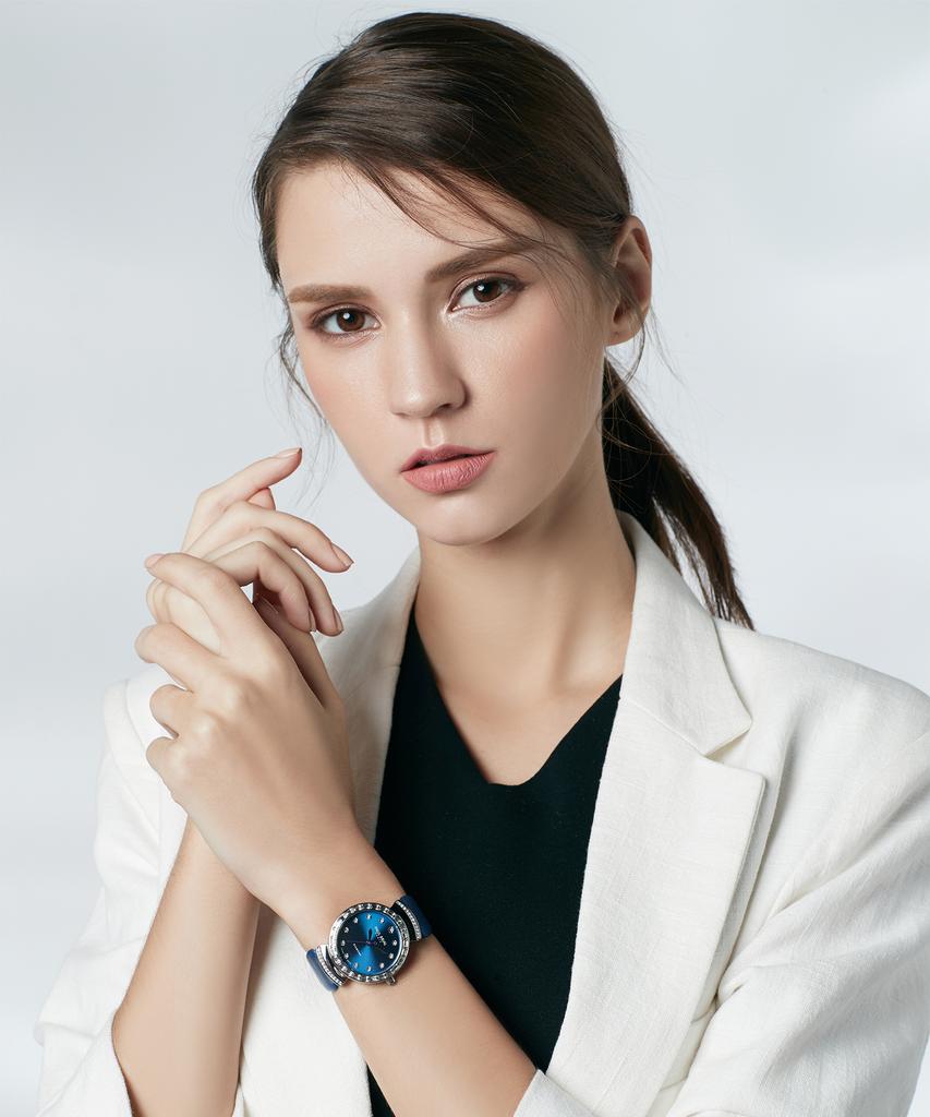 Polbeulial Pb8029Bu Diamond Lucea Leather Watch