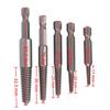 6 Pcs With Adapter Bolt Extractor Kit Drill Bit Stripped Screw Remover  Mechanical Repair