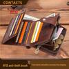Black Angel RFID Crazy Horse Leather Men's Multifunctional Wallet Clutch Bag