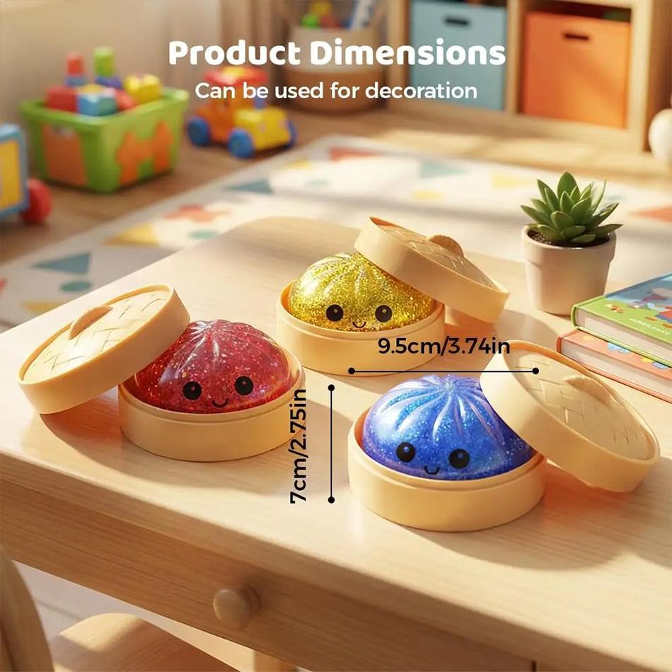 Hot Simulation Flash Dumpling Pressure Ball Slow Rebound Soft Pinch Decompression Baozi Modeling Stress Relief Toy Birthday Gift