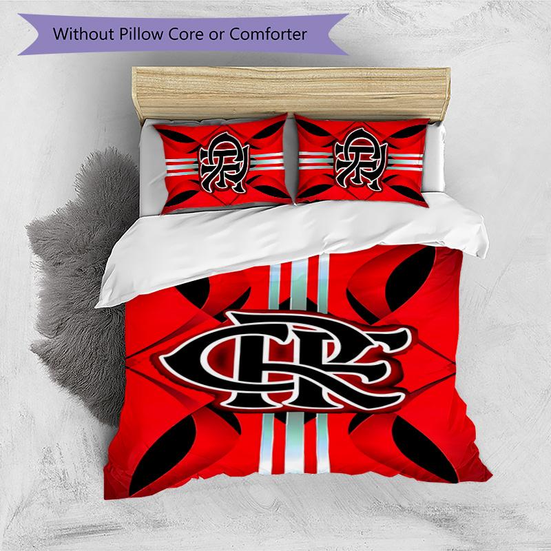 3pcs Clube de Regatas do Flamengo pattern bedding set duvet cover set includes duvet cover &pillowcases, perfect all season bedroom decoration & gift