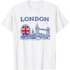 Лондонский пейзаж Юнион Джек Колесо обозрения Сувенирная футболка
