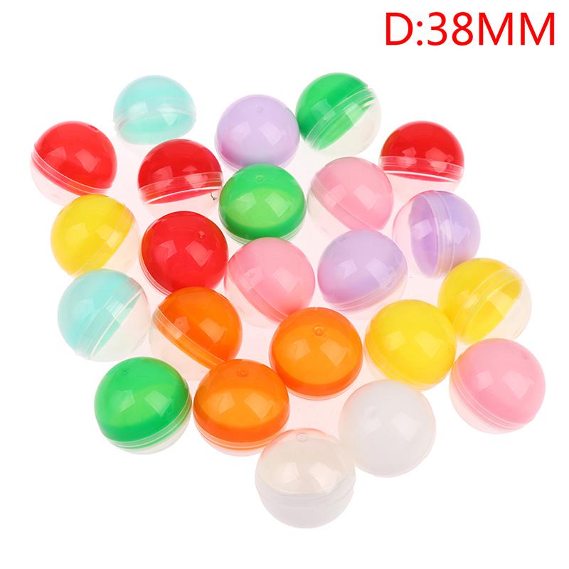 100Pcs Plastic Empty Toy Vending Capsules Half Clear Half Color Round Ball