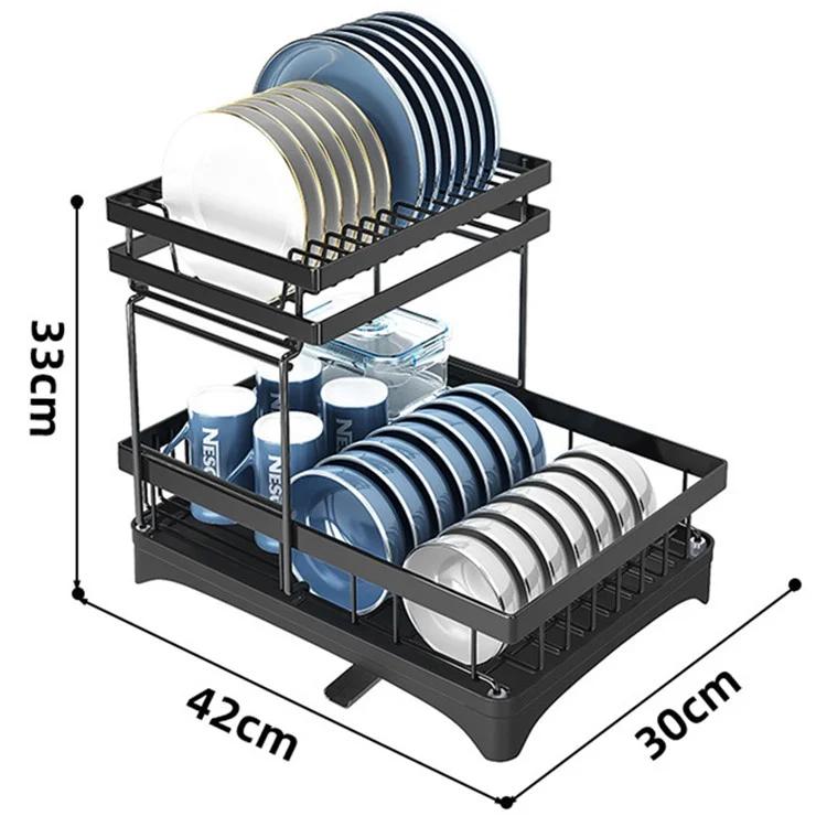 006-WDJ-6937B-WH Полка для сушки посуды с выдвижным сливным носиком, держатель кухонной столешницы для мисок, столовых приборов, вилки