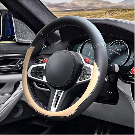 14.5"-15" Car Steering Wheel Cover, Microfiber Leather Cover, Anti-Slip Breathable Steering Wheel Decoration, Universal Steering Wheel Accessories