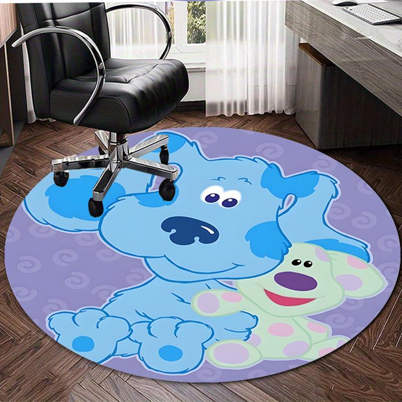 1pc Pistas da Blue Blue’s Clues3 Print Round Carpet Chair Round Carpet Suitable for Bedroom Living Room Home Decorative Carpet
