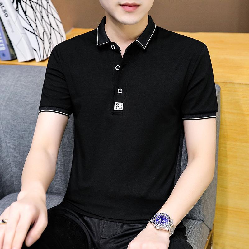 Летняя новая мужская рубашка поло делового повседневного покроя с коротким рукавом