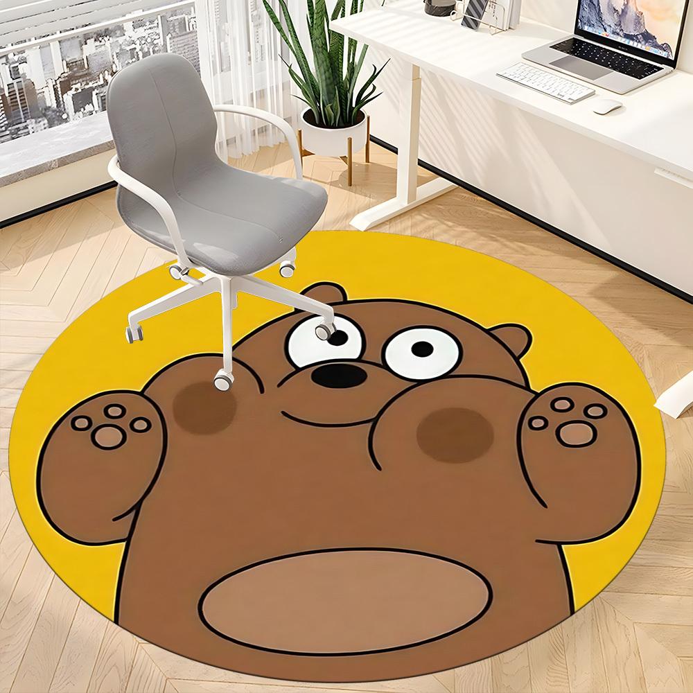 1 шт. Коврик We Bare Bears Friends Круглый ковер для офиса, Под офисные стулья, Спальня, Гостиная, Домашний декор, Декор комнаты, Доступен в различных размерах141