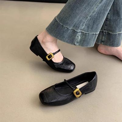 Серебристые туфли-лодочки с открытым подъемом женские весенне-осенние новые ретро маленькие кожаные туфли мягкие плоские Мэри Джейн туфли бабушки