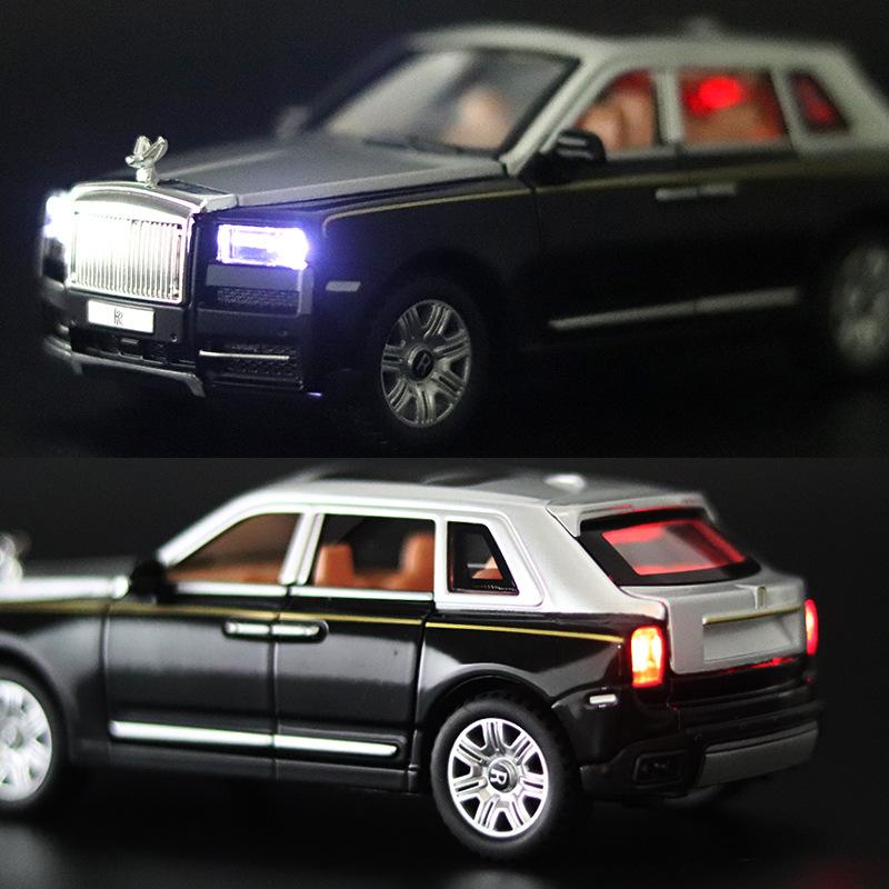 Масштаб 1/30 Rolls Cullinan, литая под давлением модель автомобиля, игрушечный автомобиль с откатным механизмом, звуком и светом для детей, коллекция подарков для мальчиков и девочек