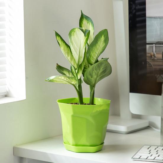 Flowerpot Durable Stable Decorative Breathable Succulents Nursery Garden Planter with Tray for Home