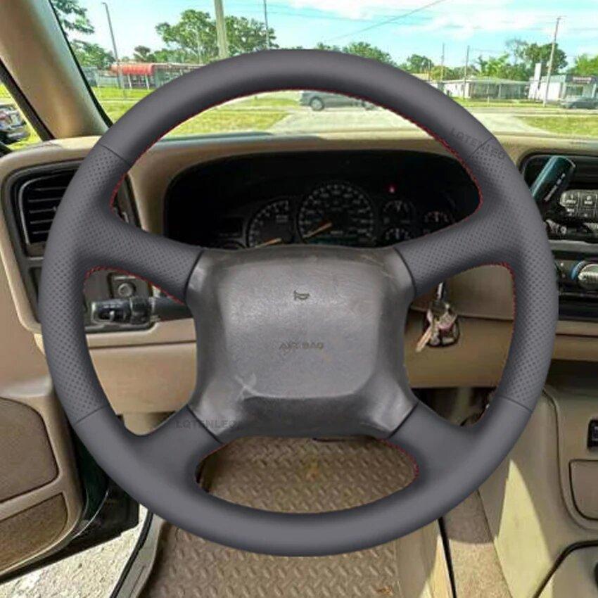 Черный противоскользящий чехол на руль из искусственной кожи для Chevrolet Silverado 1500 Avalanche Blazer K 1500 Chevy Van Tahoe 1999-2002