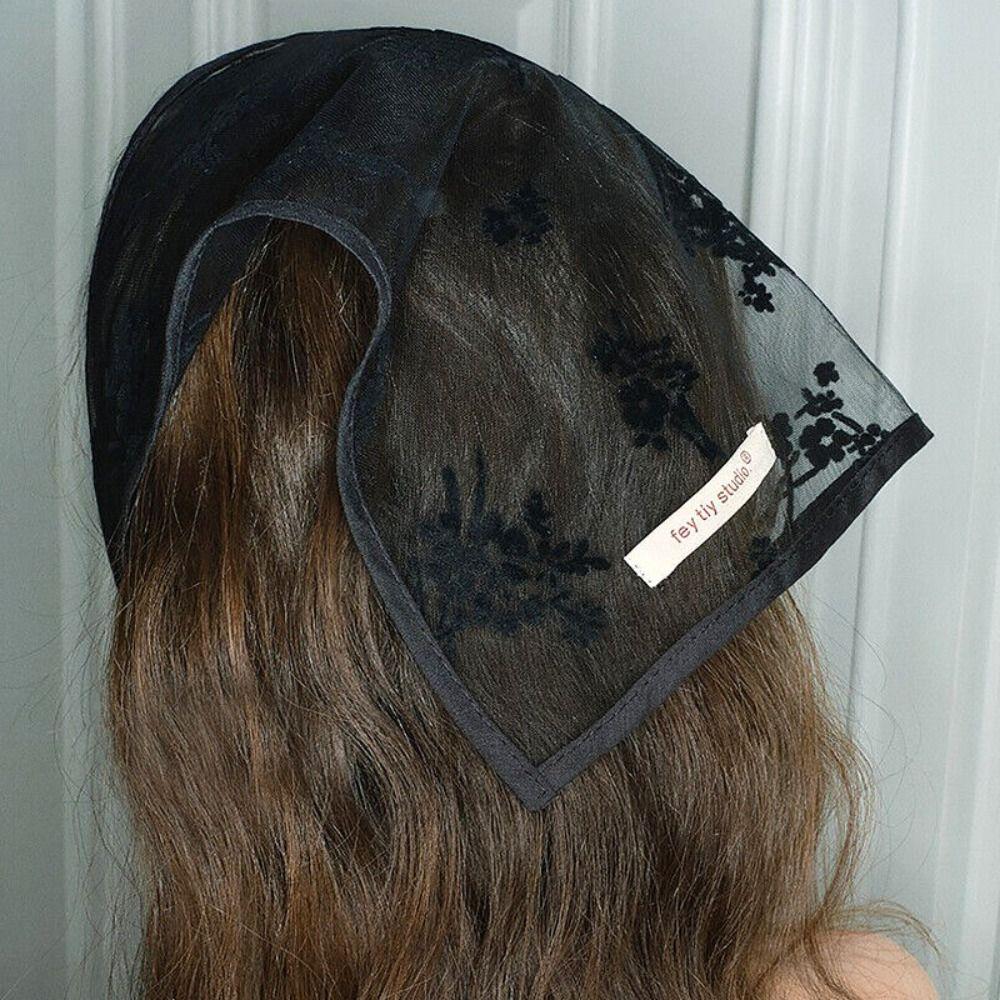 Neckerchief Women Lace Triangle Scarf Headband Head Wrap Scarves Retro Bandana Turban