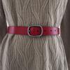 Girl Color Solid Fashionable Pure Leather Belt D Shaped Buckle Daily Use Casual