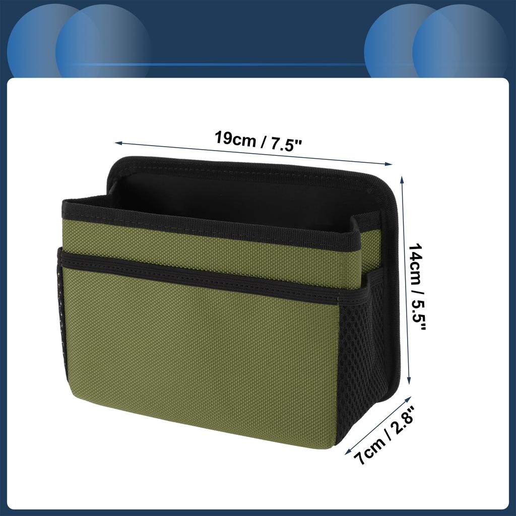 INFINAUTO Car Trash Car Fabric Auto Trash Dark Hanging Can, Door/Backseat Compatible, 7.5" Long, 2.8" Wide, 5.5" High, Can, Green,