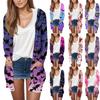 Women's Fashion Casual Halloween Printed Long Sleeve Hooded Mid-Length Cardigan Jacket