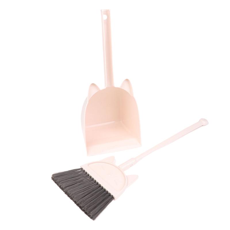 1 Set Cartoon Flexible Bristles Kids Pretend Play Toddlers Indoor Outdoor Floor Sweeping Tool Kit Mini Children Broom Dustpan