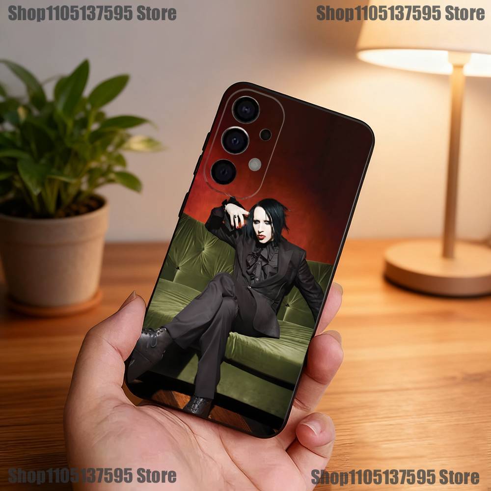 Чехол для телефона Singer M-Marilyn M-Manson Для Samsung S25,S24,S21,S22,S23,S30,Ultra,S20,Plus,Fe,Lite,5G Черный Чехол