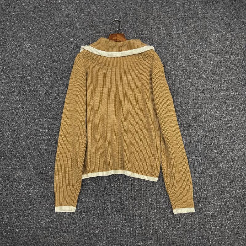 Longmei Women's Wool Sweater: Loose, Contrasting Trim, Korean Style, for Autumn/Winter 2026.