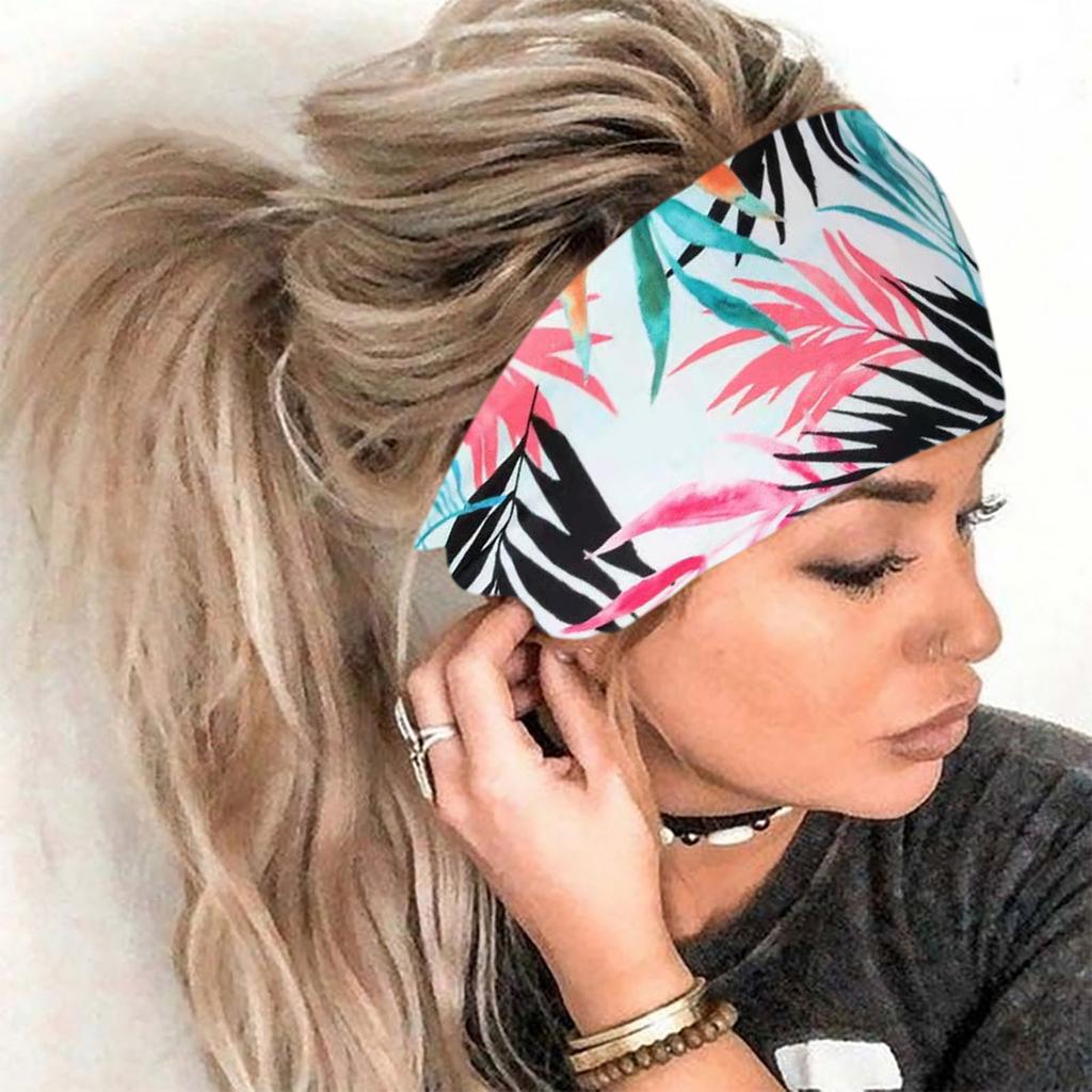 Женская повязка на голову с принтом, спортивная повязка для волос с широким краем, повязка на голову для йоги, мягкая повязка для волос, головной убор, повязка для волос