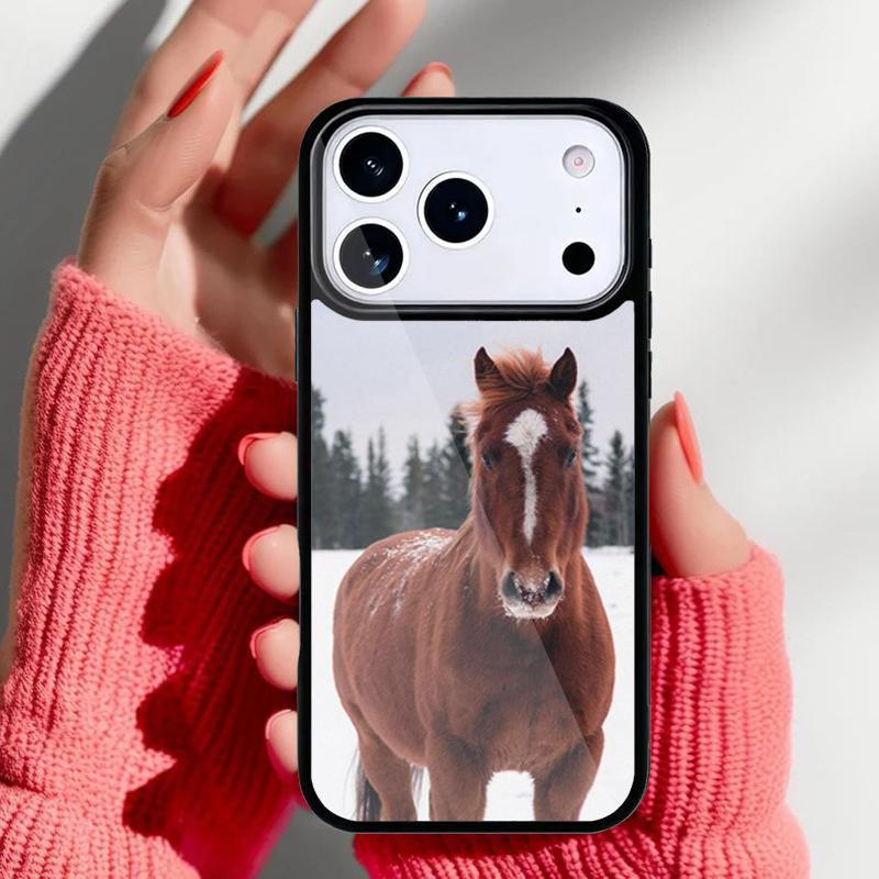 Красивый Элегантный Коричневый Конь Чехол для Телефона для iPhone 17 16 15 14 13 Pro Max Задняя Крышка для 12 11 Pro Coque