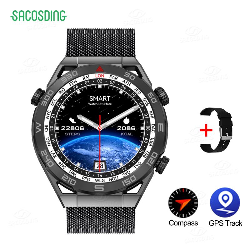 Бизнес Ultimate Smart Watch для мужчин Huawei Bluetooth Call Compass Nfc 100+ Sprots Smartwatch водонепроницаемые часы Ios