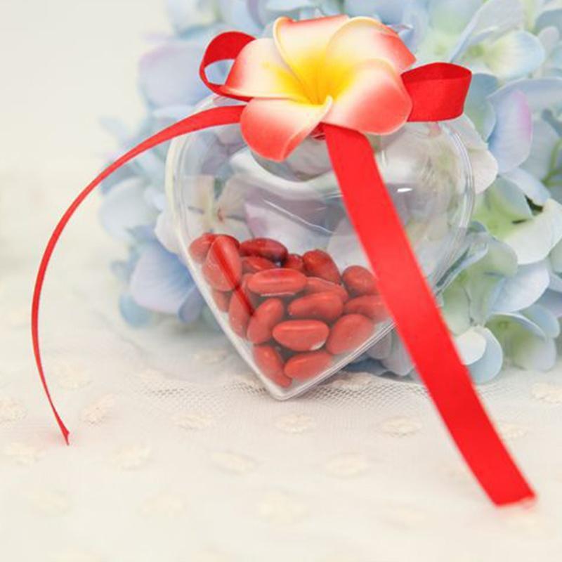 5 шт. 8 см Сердце Прозрачные пластиковые шары Открывающийся шар Рождественская елка Подвесное украшение Свадебный декор для вечеринки