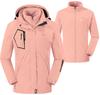 Outdoor 3in1 Mountain Climbing Cold Weather Hiking Trekking Hooded Pink [Gopune] Coat, Women's, Outwear, Jacket, Jacket, Wear, 2-Piece Set, Wear,