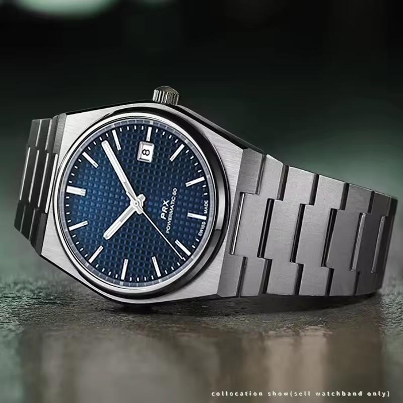 Ремешок для часов из нержавеющей стали Для Tissot PRX Super Player T137410A/407A 27*12 мм Изогнутое крепление утонченный металл серебро золото Часовые ремешки