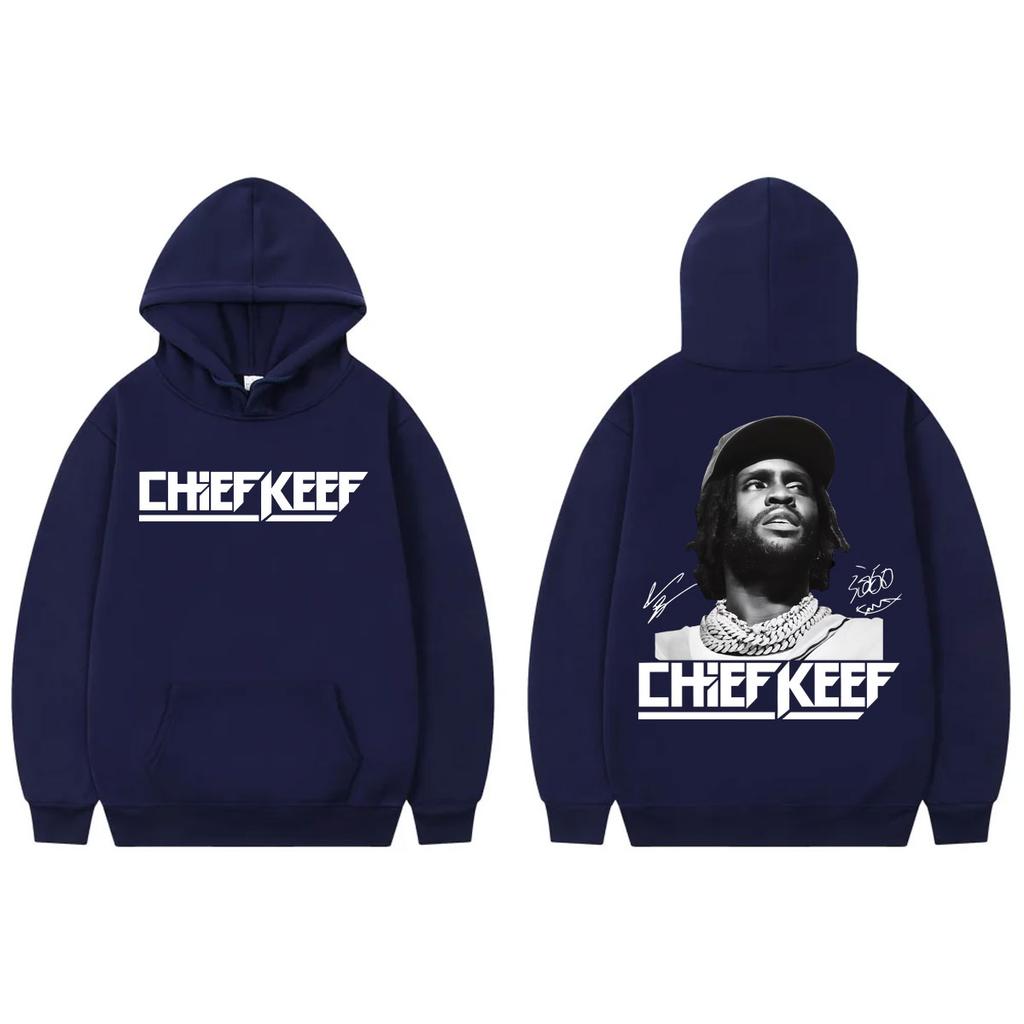 Худи с графическим принтом Rapper Chief Keef Тур 2026 Унисекс Хип-хоп Винтажные Пуловеры Модные Повседневные Свитшоты с Длинным Рукавом Уличная Мода