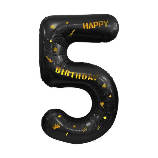 40-дюймовые большие черные воздушные шары с цифрами в виде короны и надувной соломой, товары для детского душа, свадьбы, дня рождения, вечеринки