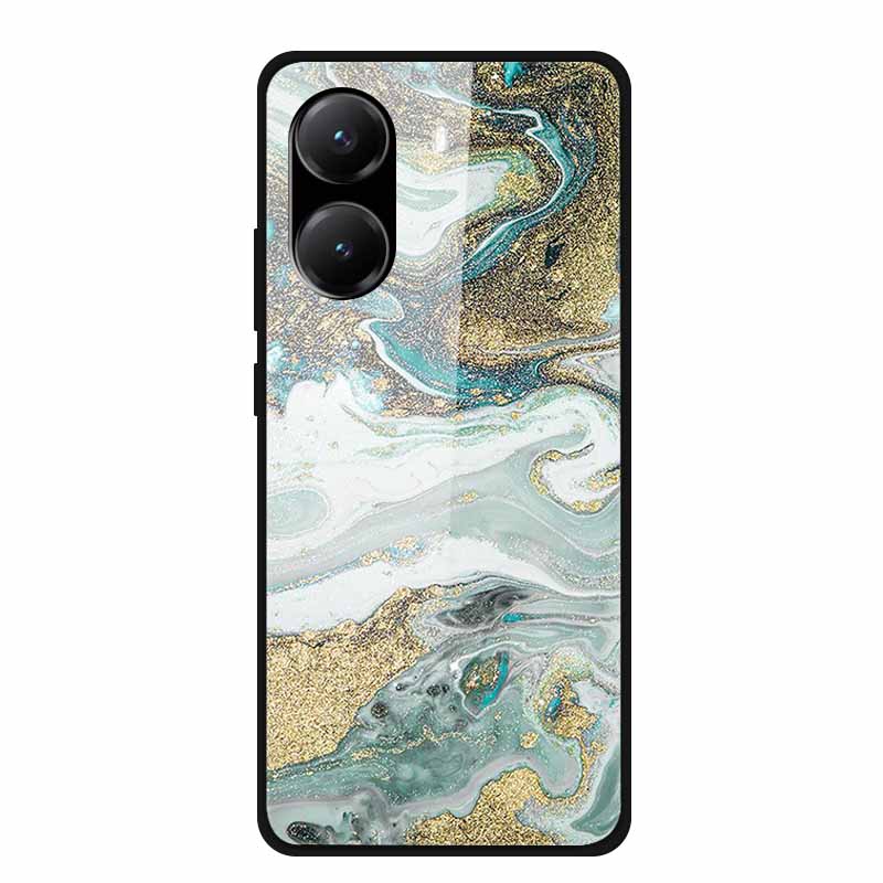 Закаленное Стекло Чехол для Poco X7 Pro Задняя Крышка ПК Жесткие Ударопрочные Чехлы для Xiaomi PocoX7 Pro Funda Мраморная Текстура Модный Coque