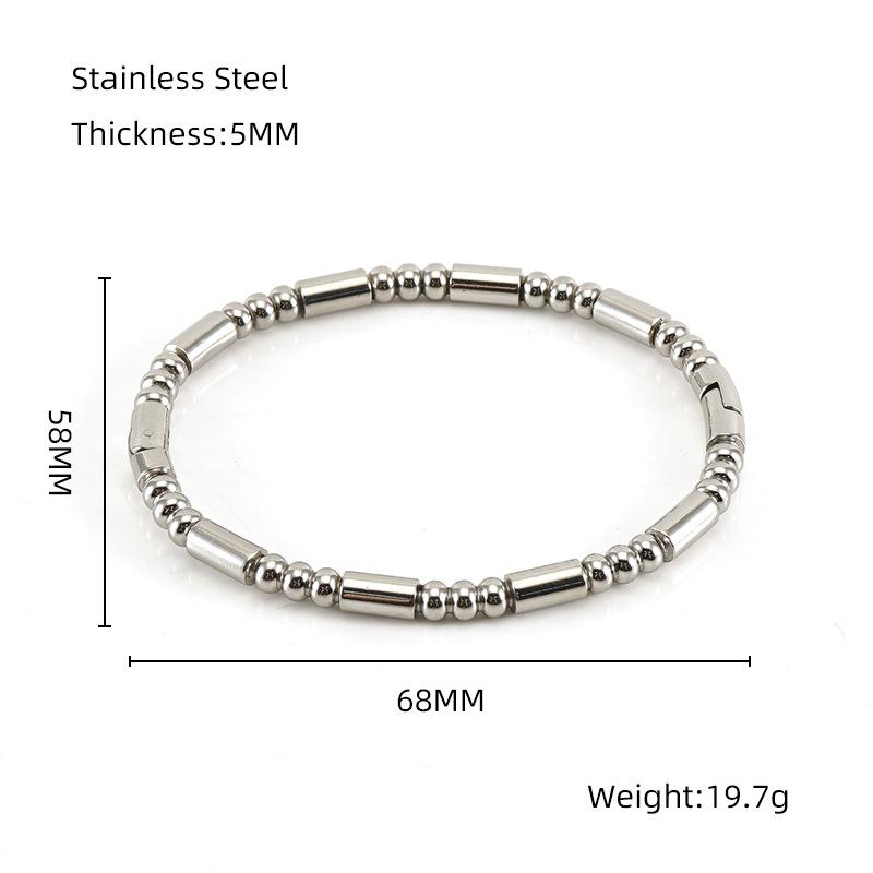 Casual Unique 18k Gold Plated Non Tarnish Bangle Minimalist African Beads Bracelet Daily Ason Stainless Steel Jewelry ALN2512520