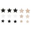 14 Adhesive Wooden Stars - 6 Types - 3 To 5 Cm