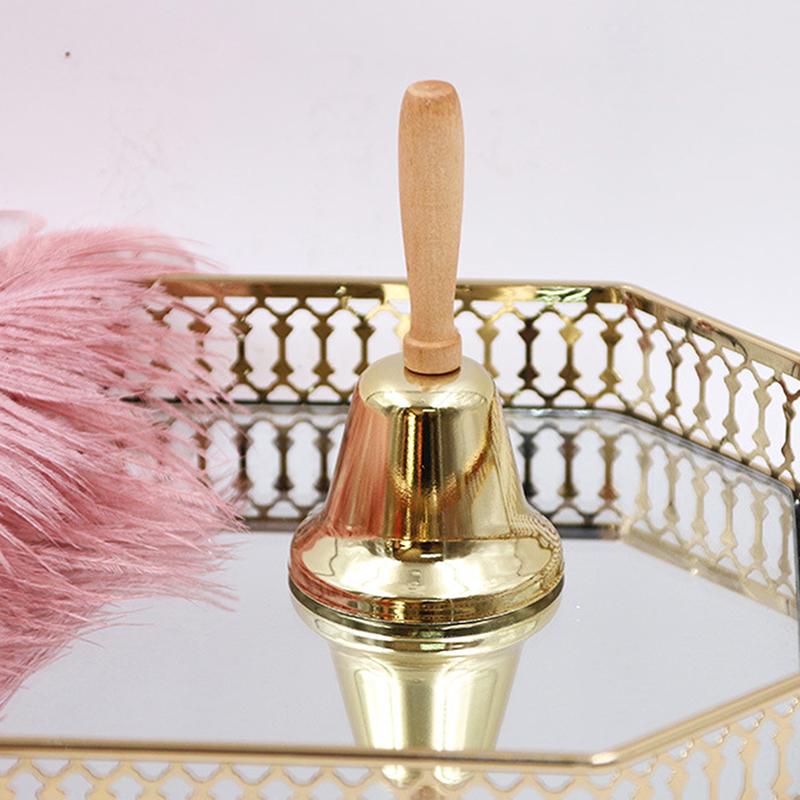 Праздничное внимание Рождественский ручной колокольчик Деревянная ручка Дети детского сада Рождественский перезвон Кольцо Рождественские украшения Рождественские колокольчики