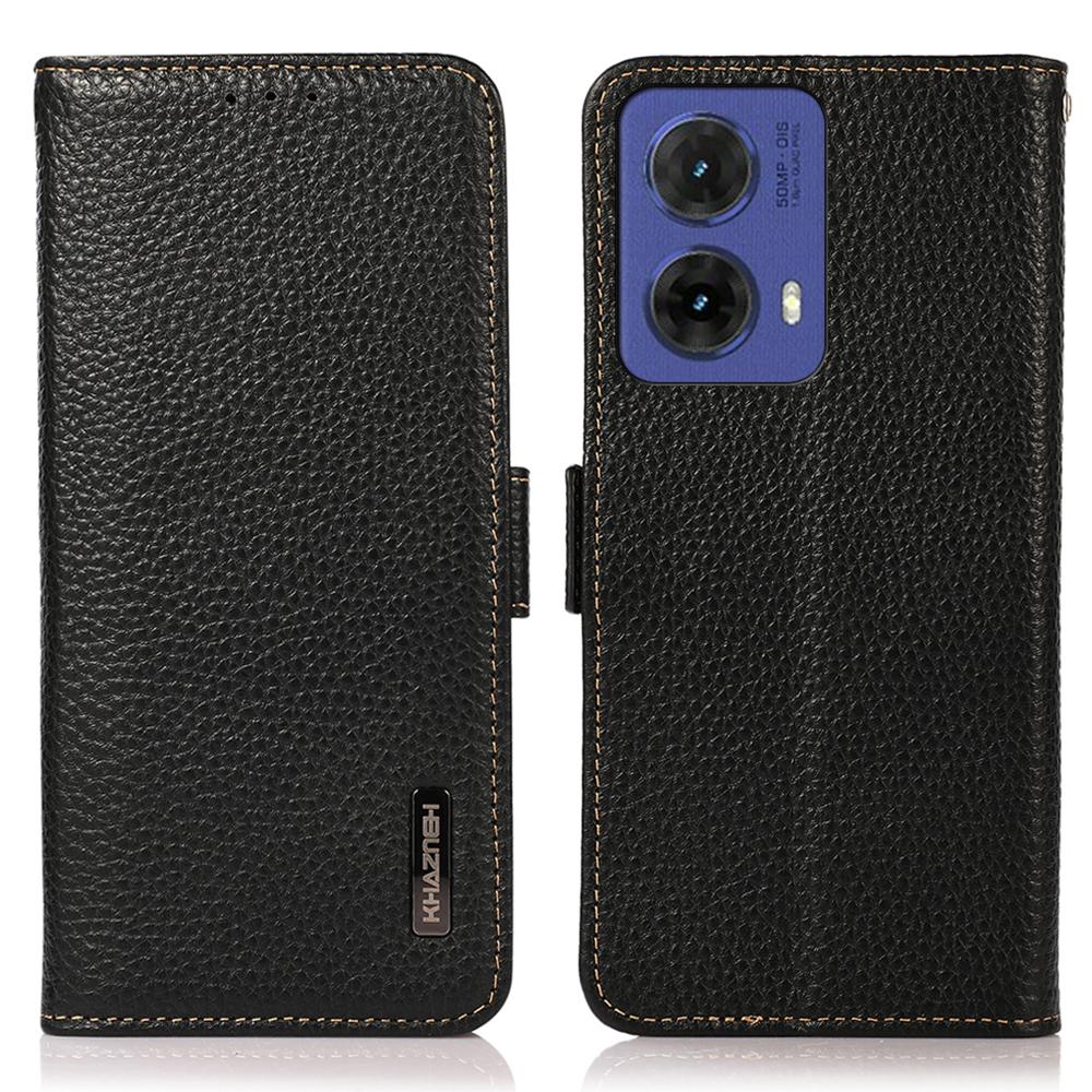 Для Motorola Moto G85 5G/S50 Neo 5G Чехол из натуральной коровьей кожи Чехол для телефона с RFID-блокировкой