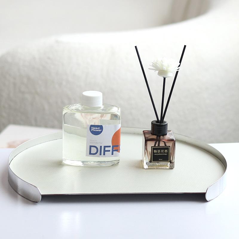 Легкий роскошный кожаный поднос для ароматерапии, высококачественный поднос для хранения вещей, журнальный столик для гостиной, минималистское украшение для комнаты