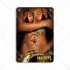 Beer Vintage Beauty Metal Bar Pub Cafe Shop Wall Decoration Men  Tin Sign Art Poster Home Decor Iron Plate 20x30 Cm