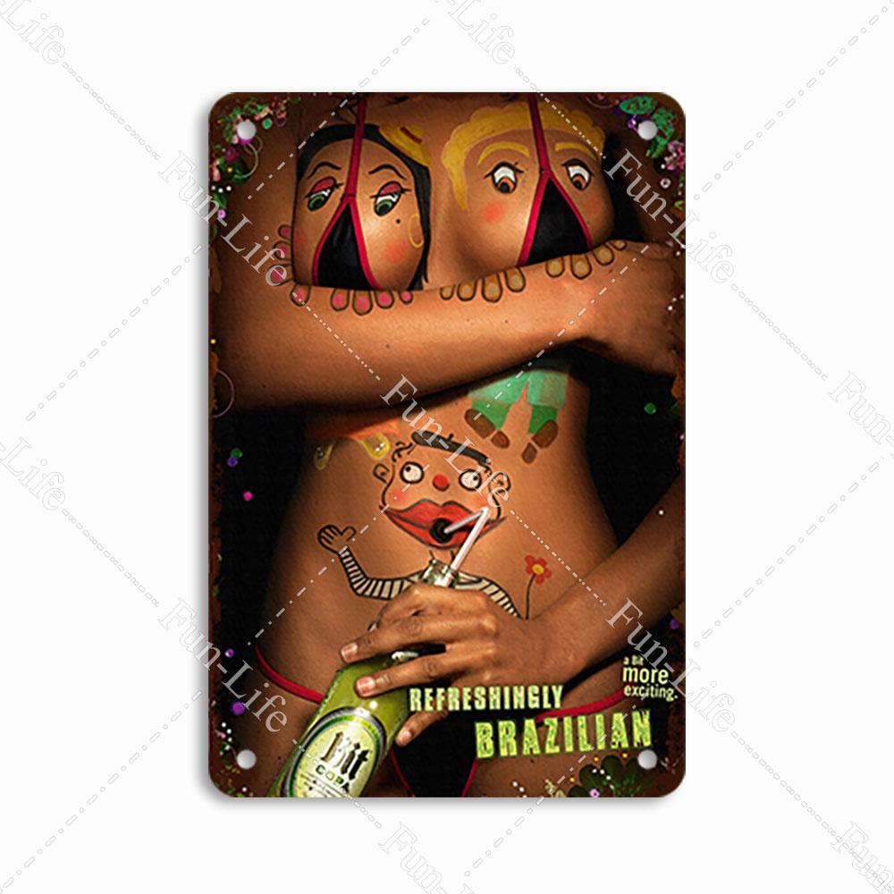 Beer Vintage Beauty Metal Bar Pub Cafe Shop Wall Decoration Men Tin Sign Art Poster Home Decor Iron Plate 20x30 Cm