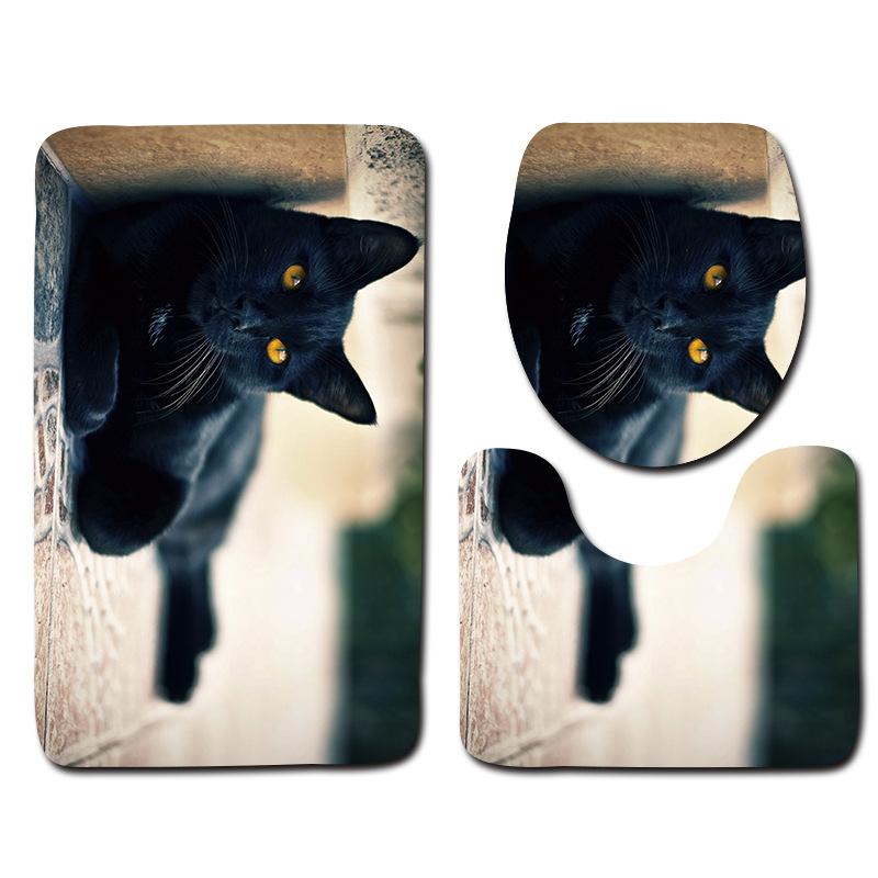 Toilet Three-Piece Floor Mat, Bathroom Three-Piece Carpet Doormat