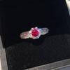 Новое роскошное микро-инкрустированное блестящим красным цирконом кольцо из витой проволоки для пар, изысканный праздничный подарок, свадебное кольцо принцессы, обручальное кольцо, юбилейное украшение