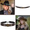 Cowboy Hat Band for Adult with Bull Head Buckle Vintage Ethnic Panama Cap Band for Women Men Straw Hat Belt Accessories