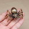 Rare Chinese Art Old Brass Handmade Spider Statue Figure Tea Pet Decoration Gift